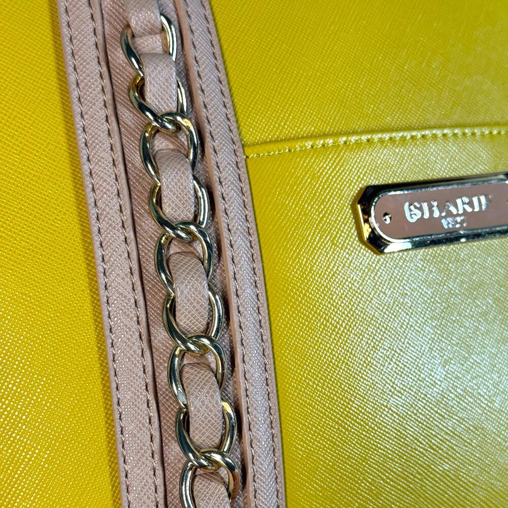 Sharif 1827 Vegan Leather Two-Toned Bowler Satchel Bag with Matching Pouch- New - Picture 3 of 16